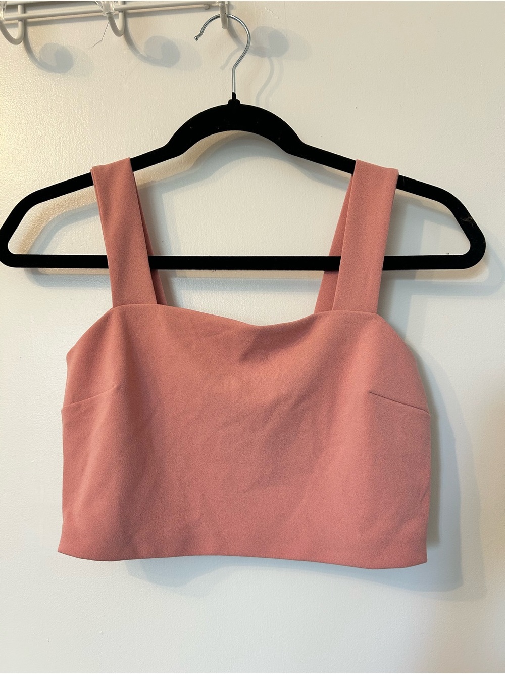 Square Neck Crop Top with Zipper Back